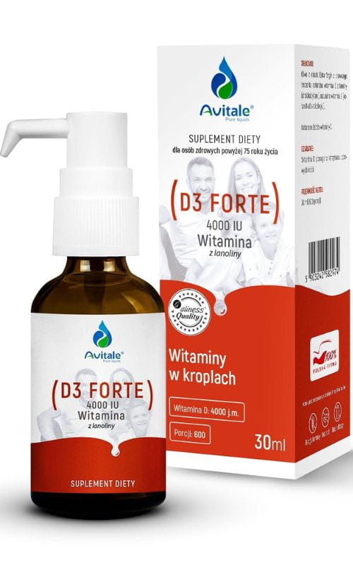 Witamina D3 FORTE 4000, z lanoliny Olive, 30ml
